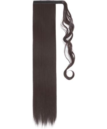 S-noilite Trendy 26"(66cm) Straight Wrap around Ponytail Clip in Hair Extension Strap Pony Tail Hairpiece Long Popluar Style Dark Brown Dark Brown 26 Inch - Buy Online on GoSupps.com