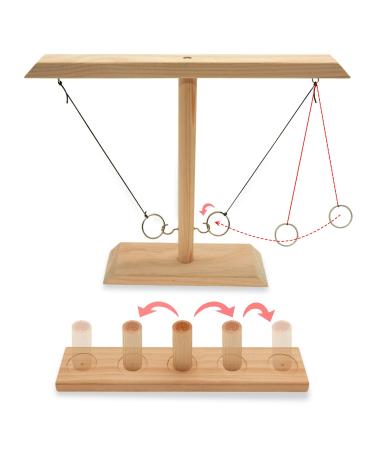 ViVACious Ring Toss Game for Adults Kids, Fun Hook and Ring Game with Shot Ladders, Battle Hook and Ring Game Set, Handmade Wooden Interactive Game for Home and Party