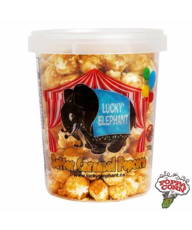 Lucky Elephant Butter Caramel Popcorn 135g Tub (4 Pack)