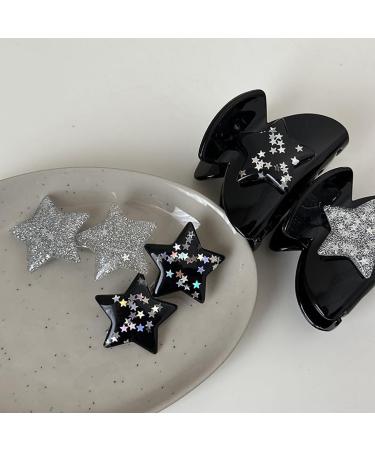 Limtula Sequins Star Claw Clip for Women Cool Girl Hair Clamp Clip UpdoHair Styling Accessory for Thin Hair French Jaw Clip Black Star Grab - Buy Online on GoSupps.com