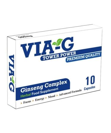 VIA-G - Stronger and Longer for Confident Performer - Extra Strength Performance Enhancing Pills Stamina Endurance Booster Blue Supplement Pills for Men - 10 Ginseng Capsules