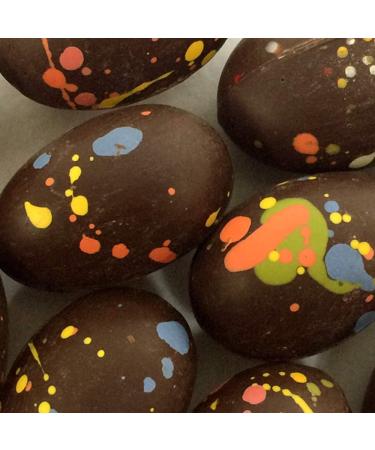 Elegant Easter Egg Premium Hand-Painted Swiss 58% Dark Chocolate Hollow with Petite Painted Dark Solid Eggs - Buy Online on GoSupps.com