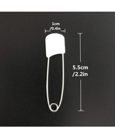 Fansisco 60Pcs Diaper Pins Baby Safety Pins Plastic Head White Baby Diaper Safety Pins Safety Locking Baby Cloth Nappy Pins 2.2in - Buy Online on GoSupps.com