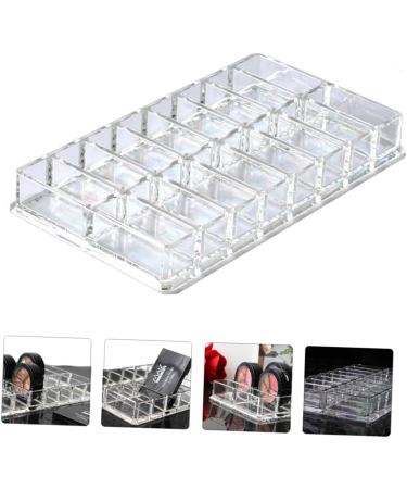 STOBAZA 1pc 16 Storage Double-row Rack Lipstick Loose Makeup Display Acrylic Transparent Pressed Compact 22X12X2.5CM Transparent - Buy Online on GoSupps.com
