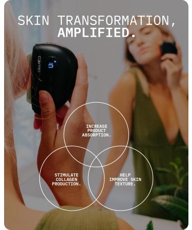 Cosmo LunaStone Gua Sha - Electric Face Massager & Body Scraper for Facial Lifting Skin Tightening & Jawline Sculpting - Premium Clear Quartz Tool in Space Black - Buy Online on GoSupps.com