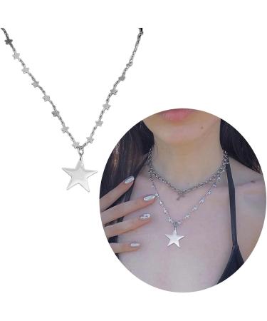 Fashionable Vintage-style Pentastar Keybone Chain Necklace | Versatile Choker Jewelry for Women | Stainless Steel Oralgos - Buy Online on GoSupps.com