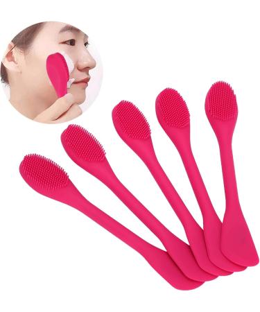 Qukaim Facial Mask Brushes Silicone Face Cleaning Brush with Mix Mask Stick 2 Heads Facial Mask Brushes DIY Skin-Care Tool Rose Red - Buy Online on GoSupps.com