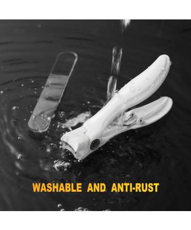 FVION Wide Jaw Nail Clipper Set with Crystal File - Perfect for Thick Toenails and Fingernails - Large Toe Nail Clipper with Catcher - Ideal for Men and Women (White) - Buy Online on GoSupps.com