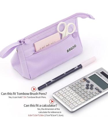 ANGOOBABY Large Capacity Pencil Case Durable Pen Pouch Portable Pencil Bag with Handle for School Teen Girl Boy Men Women Adults purple - Buy Online on GoSupps.com