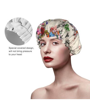 Love Heart Painting Shower Cap - Waterproof, Fits All Sizes & Hair Textures - Women's Bath Cap - Buy Online on GoSupps.com