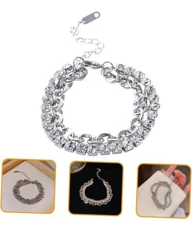 PACKOVE 2pcs Rhinestone Bracelet Wrist Bracelet Delicate Bracelet Girls Bracelet Women Bracelets Layering Bracelets Chain Bracelet Personalized Bracelet Charm Alloy Miss Chained - Buy Online on GoSupps.com