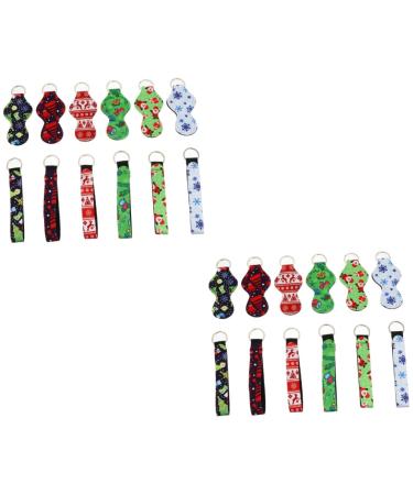 FRCOLOR FRCOLOR Pcs Christmas Lipstick Set Christmas Lipstick Refills Hand Gel Holder Keychain Supplies Bottle Holder Keychain Mini Lipsticks