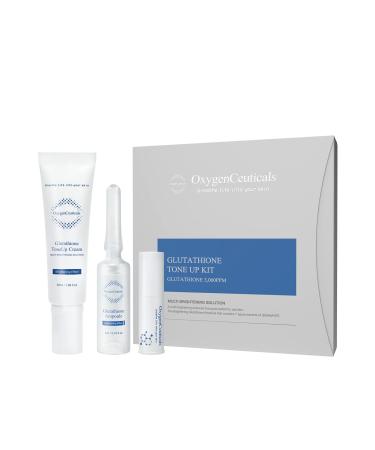 OxygenCeuticals Glutathione ToneUp Kit Antioxidant Skincare Set with Glutathione and Niacinamide Ampoule and Cream Duo 2-Piece Set Made in Korea