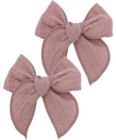 New 2025 2 Pcs Mini Fable Bow Hair Clips For Toddler New For Fashion Cotton Linen Hair Bows Barrettes Hairbow Accessories Hairgrips Jewelry Fashion Accessories Creative Gift - Buy Online on GoSupps.com