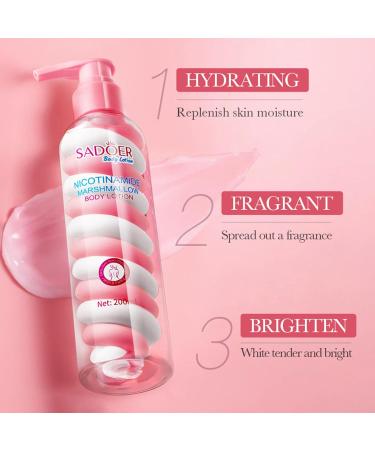 Niacinamide Marshmallow Body Lotion Niacinamide Body Lotion Moisturising Body Lotion for Glowing Skin Deeply Nourishing Moisturising Making Skin Softer Smoother 200ml - Buy Online on GoSupps.com