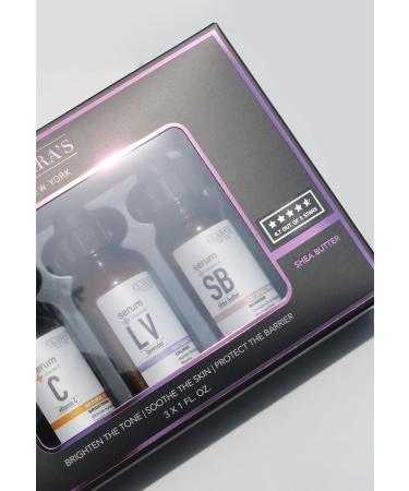 Clara's New York Brighten the Tone Soothe the Skin Protect the Barrier Three Full Size Serums in Vitamin C Lavender and Shea Butter Gif Set 3x 30ml - Buy Online on GoSupps.com