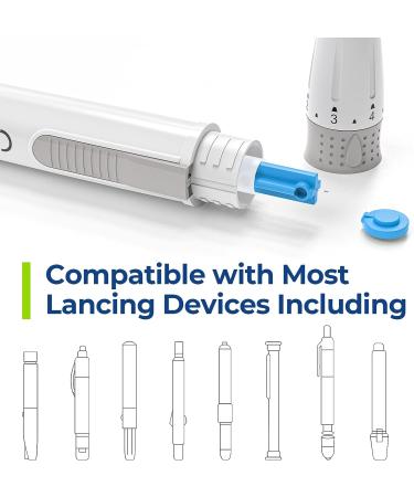 AUVON Blood Lancets 30 Gauge 100 Twist Top Lancets for Blood Sugar Kit - Less Pain Design for Glucose Meter - Light Blue - Buy Online on GoSupps.com
