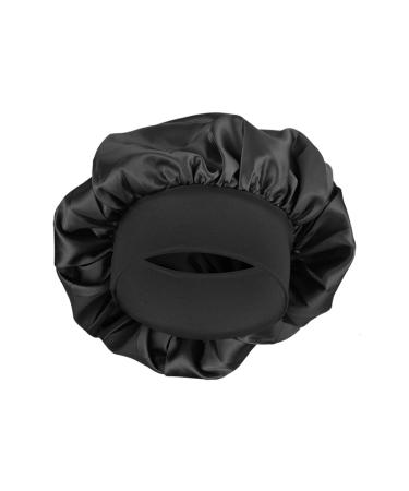 MELTU 1 Pack Hair Bonnet for Sleeping Satin Bonnet with Wide Elastic Band Silk Hair Wrap for Sleeping Soft Sleep Cap Black - Buy Online on GoSupps.com