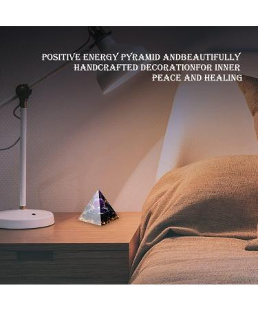 6cm Amethyst Crystal Pyramid - Tree of Life Desktop Ornament for Yoga & Meditation | Home Decoration - Buy Online on GoSupps.com