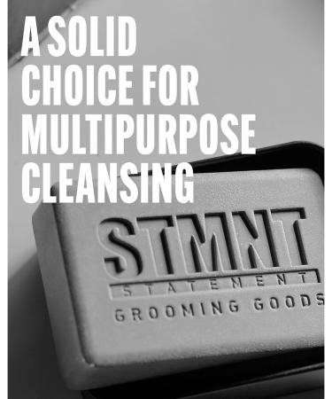 STMNT Grooming Goods Hair & Body Cleansing Bar 125g | SLS/SLES Sulfates Free | Moisturizing Formula w/Activated Charcoal | Travel Friendly - Buy Online on GoSupps.com