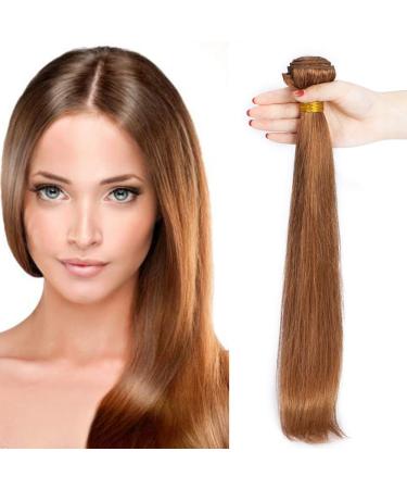 Brazilian Human Hair Bundles Straight Virgin Weave Brazilian Extensions 100% Human Hair Chestnut Brown 20" Bundle