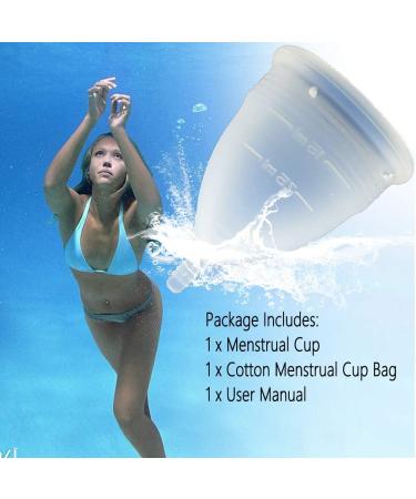 Super Soft Menstrual Cup - Reusable Medical Silicone | Sensitive Women's Hygiene Product (L Transparent) - Buy Online on GoSupps.com