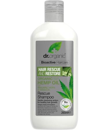 Dr Organic Hemp Oil Rescue Shampoo 265ml - Natural, Vegetarian, Cruelty-Free, Paraben & SLS Free, Eco-Friendly | For Women & Men - Buy Online on GoSupps.com