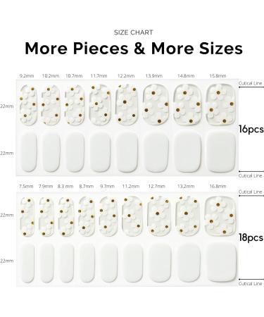 NAILOG Semi Cured Gel Nail Strips 34 pcs Salon-Quality Gel Nail Stickers Long Lasting Nail Wraps for Women with Soft Gel Finish White Petals - Buy Online on GoSupps.com