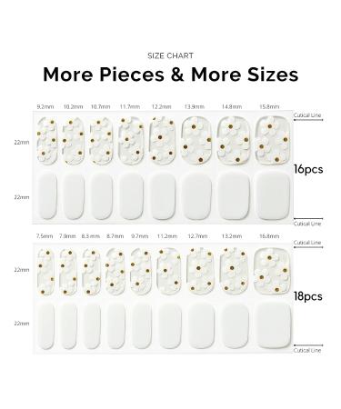 Nailog Semi Cured Gel Nail Strips 34 pcs | Floral Collection White Petals - Buy Online on GoSupps.com