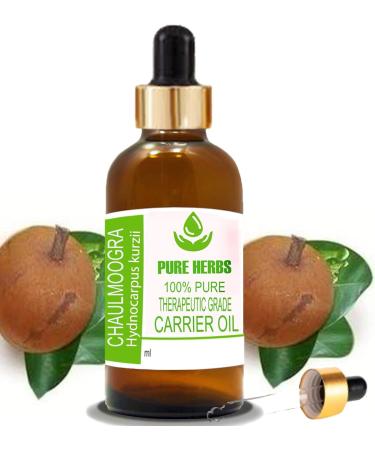 Pure Herbs Chaulmoogra Oil - 15ml | Natural Therapeutic Carrier Oil | Hydnocarpus Kurzii for Skin Health & Wellness - Buy Online on GoSupps.com