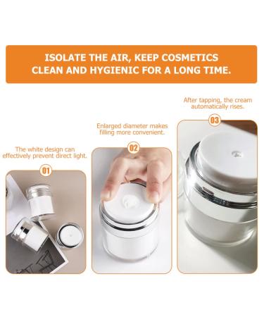FRCOLOR 2pcs Airless Lotion Pump Jars - Press Cream & Lotion Containers with Lids - Durable Plastic for Travel & Home Use - Buy Online on GoSupps.com