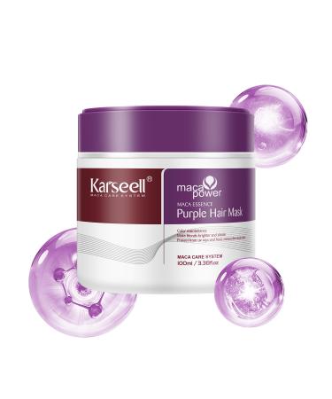 Karseell Masque Cheveux Violet 100ml Neutralise Les Reflets Jaunes R pare Les Cheveux Ab m s pour Cheveux Blonds Platine Blancs Ou Gris 100ml 100 ml (Lot de 1)