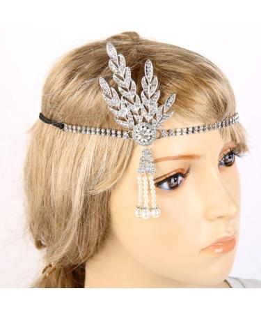 1920s Flapper Headband: Rhinestone Crystal Tassel Headdress for Women - Rose Golden - Buy Online on GoSupps.com