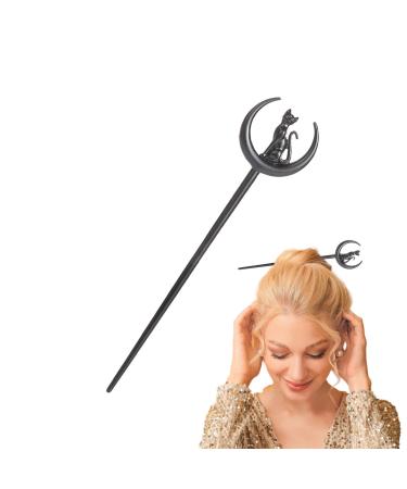 Derwrtup Fashionable Hair forks Cat Moon Fashionable Girls Hair forks Hair Barrette Hair Accessories Hair Ponytail Holders Hair Clips for Prom Wedding