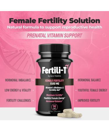 Fertili-t Female (90 Caps) Natural Fertility Support, Hormonal Balance & Prenatal Vitamins for Women, Conception Support, Natural Fertility Supplement with Aguaje & Red Maca (30-Day Supply) (1) - Buy Online on GoSupps.com