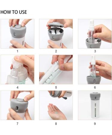 Chiveenido 4-in-1 Travel Dispenser Set | Refillable Shampoo & Toiletry Bottles - Pink & Gray - International Shipping - Buy Online on GoSupps.com