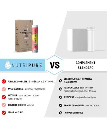 Nutripure | Pastilles Hydratation lectrolytes | 5 Min raux + 3 Vitamines | Saveur Fruits Rouges | 30 Comprim s Effervescents | Faible en Calories | Hydratation Quotidienne & Sportive |Made in France - Buy Online on GoSupps.com