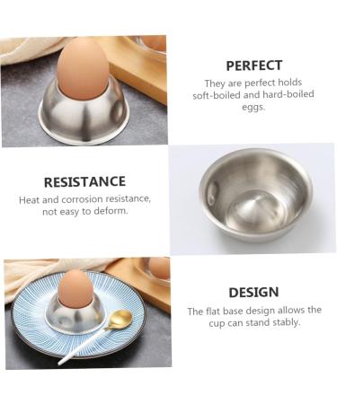 Zerodeko Egg Serving Cup Table Hard Storage Tabletop for Household Stainless Stand Kitchen Silver Spoon Egg Holder Tray - Buy Online on GoSupps.com