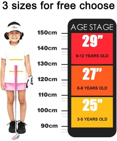 Junior Golf Putter Stainless Steel Kids Putter Right Handed | 3 Sizes | Ages 3-12 | Pink Head & Grip | 27inch Age 6-8 - Buy Online on GoSupps.com
