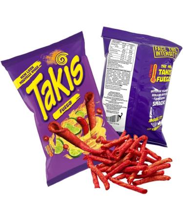 Takis Fuego Chilli Pepper and Lime 6.3oz (180g) + Cheetos Crunchy 8oz (226g) - American Party Snacks Variety Pack - Extreme Hot Challenge - Made with Real Cheese - By BEXICO - Buy Online on GoSupps.com