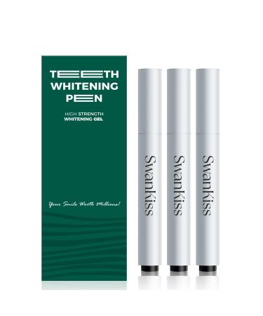 Teeth Whitening Gel - No Sensitive Tooth Whitener - 35% Carbamide Peroxide Whitening Pen - Day and Night Use for Whiter Teeth Travel-Friendly for Whitening Essence Kit 3PCS 9ml (Silver)