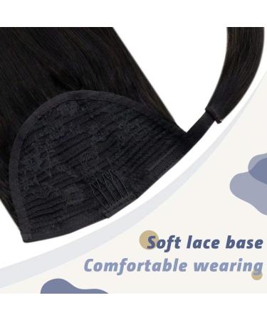 Black Braid Hair Extension - 80g Real Human Hair Ponytail - 50cm Remy Straight Black #1b - Buy Online on GoSupps.com