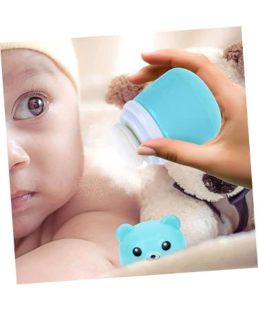 Hemoton 2pcs Bear Powder Puff Box | Travel Baby Powder Container | Talcum Powder Container | Cosmetic Powder Puff with Travel Case | Blue 10X7CM - Buy Online on GoSupps.com