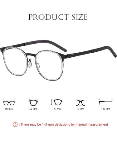 Buy Blue Light Blocking Glasses for Men & Women | Anti Eyestrain Round Eyewear for Gaming & Reading - Black D2 - Buy Online on GoSupps.com