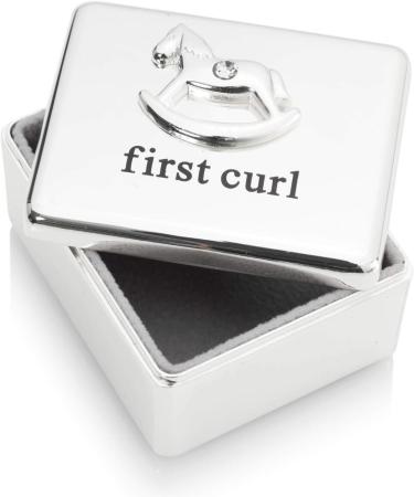 Personalized Silver Plated Rocking Horse First Curl Box | Custom Engraved Keepsake - Buy Online on GoSupps.com