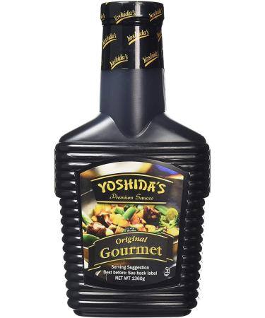 YOSHIDA'S Original Gourmet Sauce Large 1360g Bottle | Highly Concentrated Soya Based Marinade & BBQ Sause | Multipurpose Sause | Ideal for Marinade | Sold by Essential Products