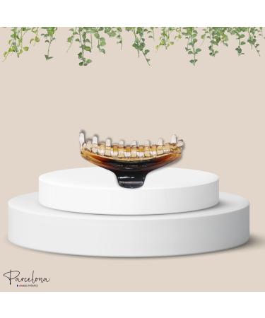Parcelona French Slim Crystal Clear Tortoise Brown Celluloid Hair Claw Clip for Fine Hair - Women/Girls - Buy Online on GoSupps.com