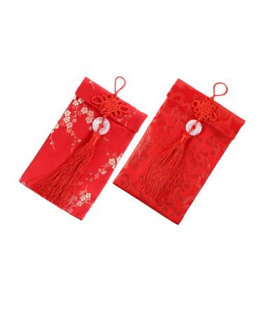 MAGICLULU Set Spring Festival Red Envelope Chinese New Year Hong Bao Spring Festival Money Envelopes Money Packets Gift Envelopes Red Packets New Year Bag Chinese Style Damask Material