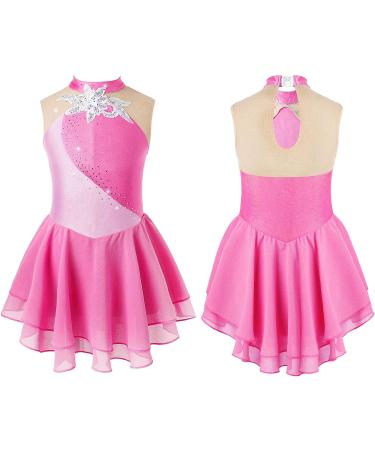 Aislor Girls Figure Roller Ice Skating Dress | Long Sleeve Ballerina Dance Leotard | J*pink | Size 6 Years - Buy Online on GoSupps.com