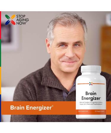 Stop Aging Now - Brain Supplement Complex - with Ginkgo Biloba Lion's Mane Bacopa and DMAE - 60 Vegetarian Capsules - Advanced Blend - Buy Online on GoSupps.com